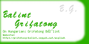 balint grifatong business card